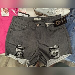 NWT, stretchy grey black shorts